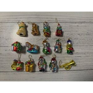 Holiday Lane 14 Piece Ceramic Glass MINI Christmas Ornaments
